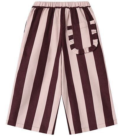 Fliink Fløjlsbukser - Dolly Stripe - Smoke Rose/Burgundy