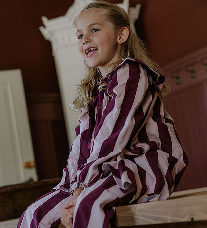 Fliink Fløjlsbukser - Dolly Stripe - Smoke Rose/Burgundy