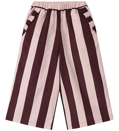Fliink Fløjlsbukser - Dolly Stripe - Smoke Rose/Burgundy