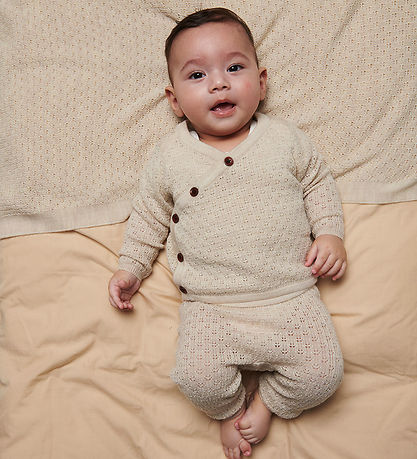 Copenhagen Colors Cardigan - Strik - Uld - Pale Cream Melan