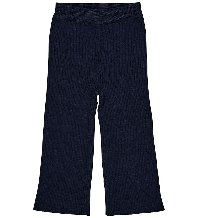 Rib Bukser med Vidde i Merinould - Navy - Navy / 116