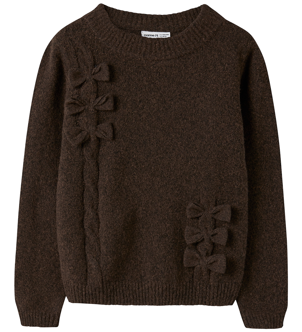Name It Bluse - Strick - NkfOjesmi - Chocolate Plum - Name It - 7-8 Jahre (122-128) - Blusen
