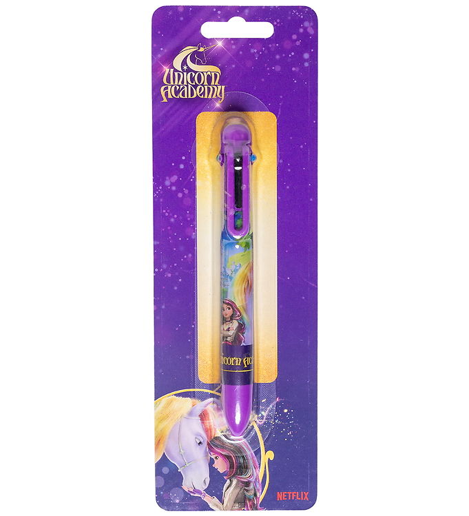 Unicorn Academy Pen m. 6 farver - Lilla