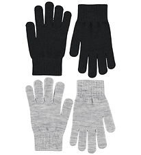 Molo Handsker - 2-pak - Strik - Kiddy Wool - Grey Melange