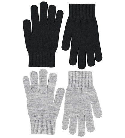 Molo Handsker - 2-pak - Strik - Kiddy Wool - Grey Melange