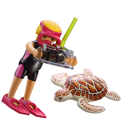 Playmobil Dykkerkvinde med Skildpadde - 72151 - 10 dele