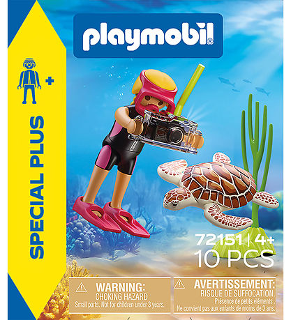 Playmobil Dykkerkvinde med Skildpadde - 72151 - 10 dele