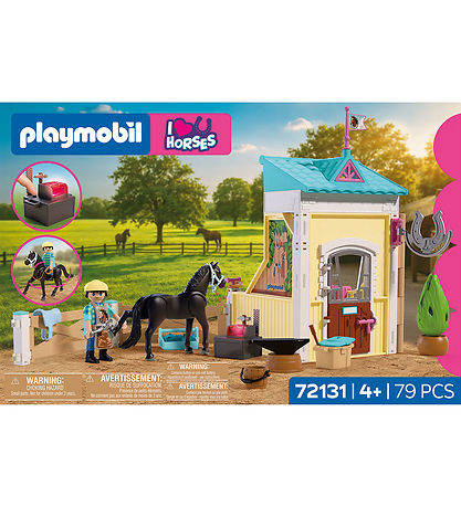Playmobil Lille Stald Med Hovslagmand - 72131 - 79 Dele