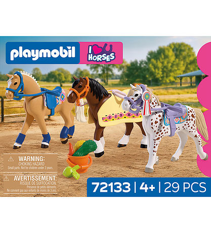 Playmobil 3 Heste Figursæt - 72133 - 29 Dele