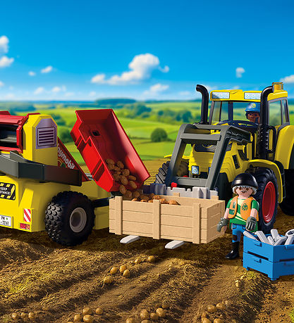 Playmobil Stor Traktor Med Kartoffeloptager - 72161 - 102 Dele