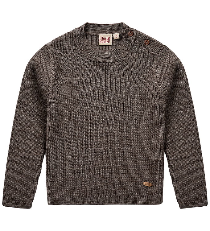 Hust and Claire Bluse - Uld - Rib - HCPil - Deer Melange
