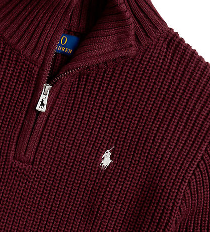 Polo Ralph Lauren Bluse - Strik - Half Zip - Rich Ruby