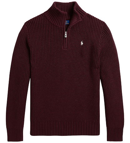 Polo Ralph Lauren Bluse - Strik - Half Zip - Rich Ruby