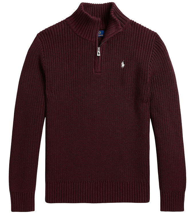 Polo Ralph Lauren Bluse m Lynlås - Strik - Rich Ruby