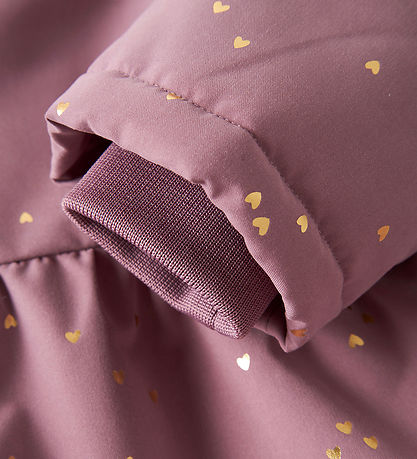 Name It Dynejakke - NmfSnow05 - Wistful Mauve/Foil Hearts