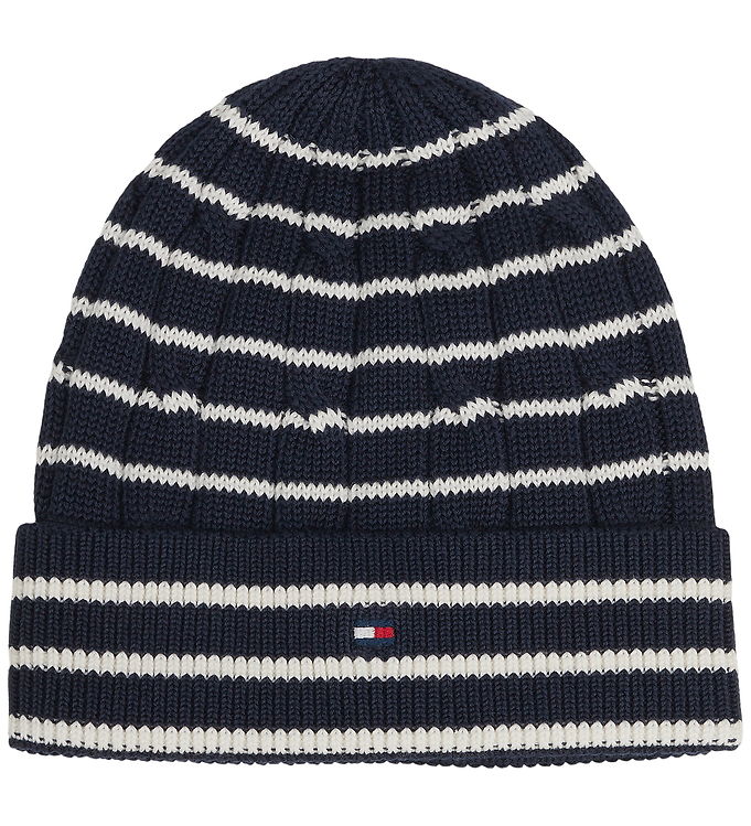 Tommy Hilfiger Hue - Cable Strik - Dark Blue/Ivory Petal Stripe