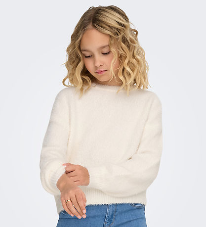 Kids Only Bluse - Strik - KogNewPiumo - Cloud Dancer