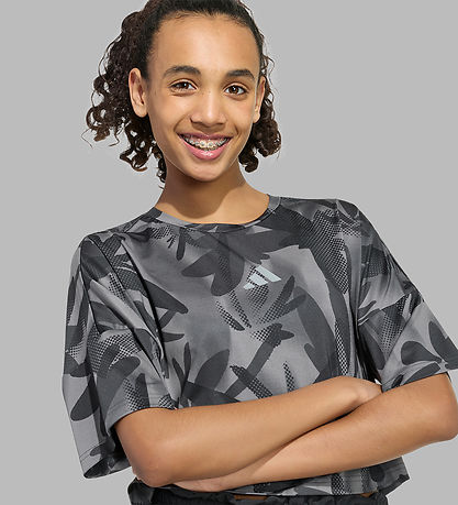 adidas Performance T-shirt - JG Spi Aop - Black/Grefou/Grethr
