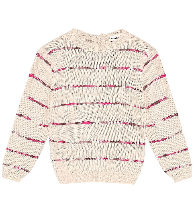 Minymo Bluse - Strik - Pink Tint m. Striber