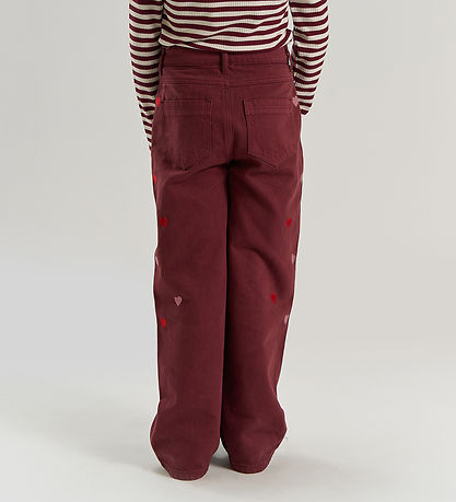 The New Bukser - Wide - Burgundy EMB TN