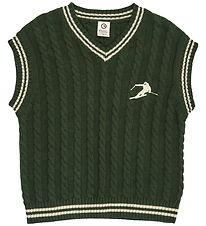 Müsli Vest - Strik - Forest green