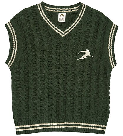 Müsli Vest - Strik - Forest green