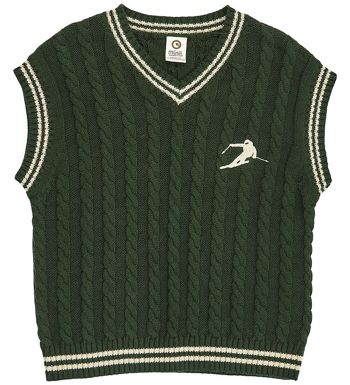 Müsli Vest - Strik - Forest green