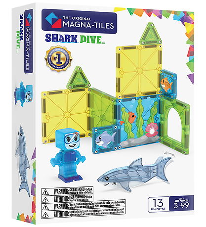 Magna-Tiles Magnetsæt - 13 Dele - Shark Dive