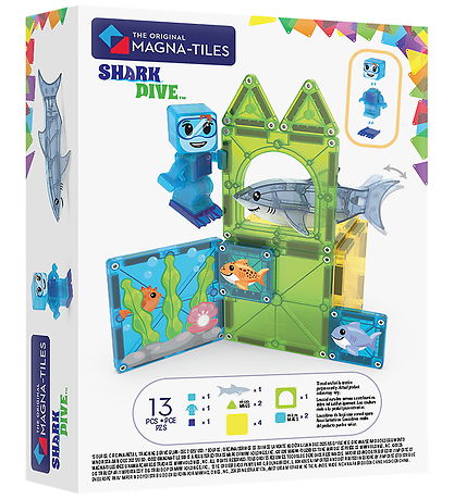 Magna-Tiles Magnetsæt - 13 Dele - Shark Dive