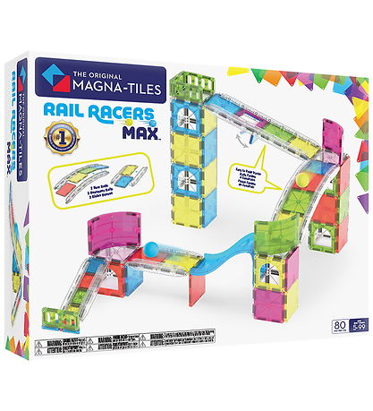 Magna-Tiles Magnetsæt - 80 Dele - Rail Racers Max