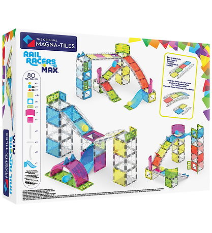 Magna-Tiles Magnetsæt - 80 Dele - Rail Racers Max
