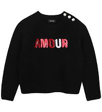 Zadig & Voltaire Bluse - Strik - Sort m. Tekst