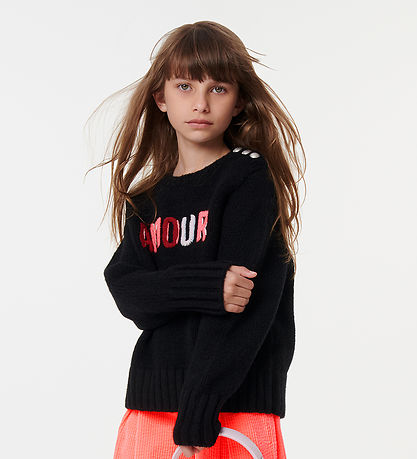 Zadig & Voltaire Bluse - Strik - Sort m. Tekst