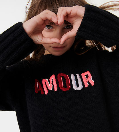 Zadig & Voltaire Bluse - Strik - Sort m. Tekst