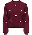 Kids Only Sweatshirt - Strik - KogDana - Cabernet/EMB Tofu/Heart
