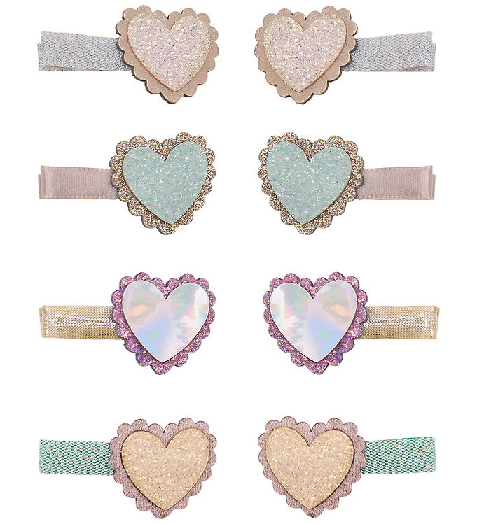 Mimi & Lula Hårklips - 8-Pak - Scalloped Heart