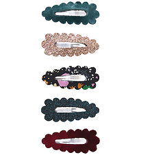 Mimi & Lula Hårspænder - 5-Pak - Mini Scalloped Blackberry