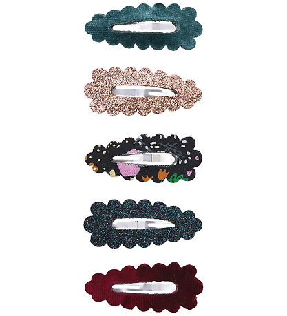 Mimi & Lula Hårspænder - 5-Pak - Mini Scalloped Blackberry