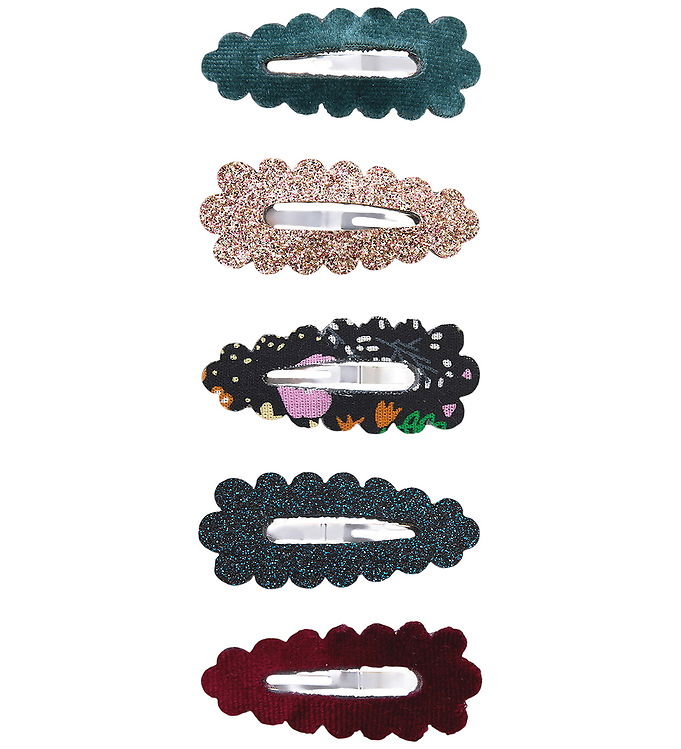 Mimi & Lula Hårspænder - 5-Pak - Mini Scalloped Blackberry