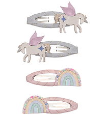 Mimi & Lula Hårspænder - 4-Pak - Unicorn and Rainbow