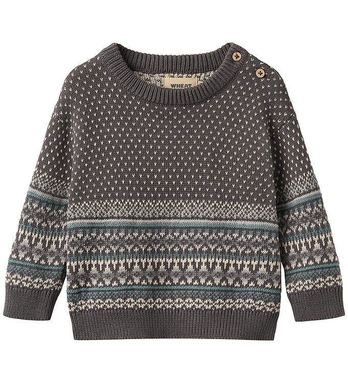 Wheat Bluse - Strik - Julius - Dark Charcoal