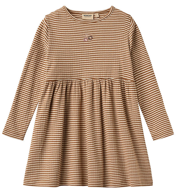 Wheat Kjole - Rib - Sessa - Warm Hazel Stripe