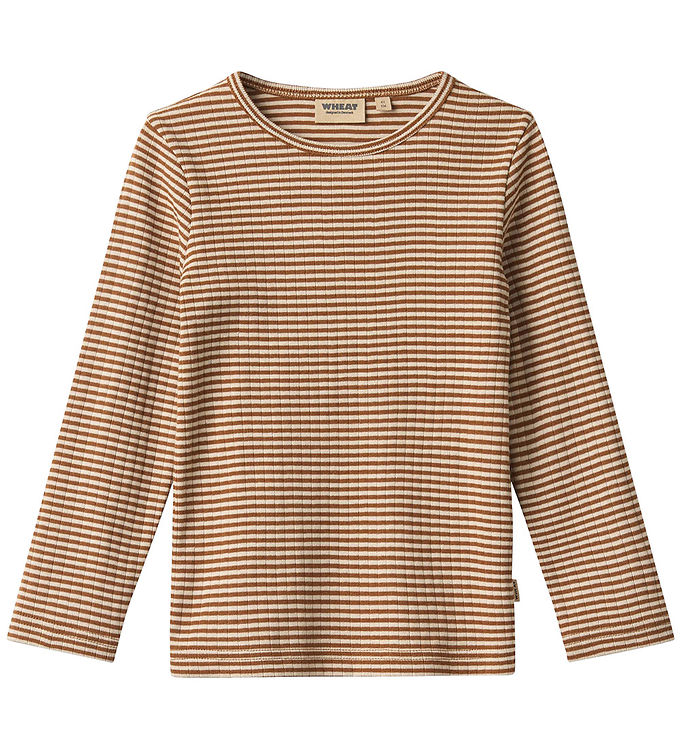 Wheat Bluse - Rib - Stig - Warm Hazel Stripe