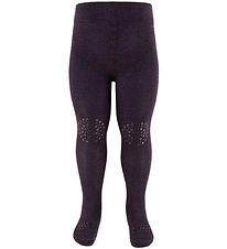 GoBabyGo Skridsikre Strømpebukser - Glitter - Bambus - Dark Purp