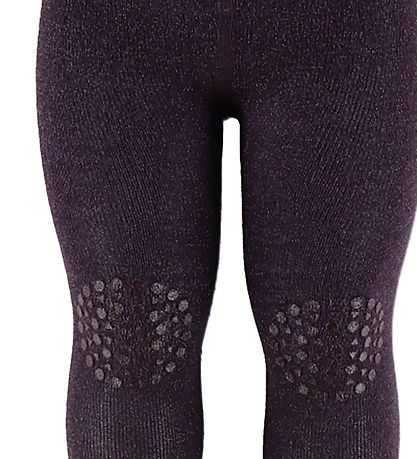 GoBabyGo Skridsikre Strømpebukser - Glitter - Bambus - Dark Purp