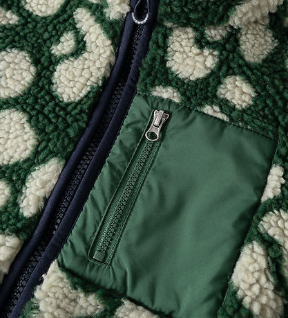 Liewood Fleecejakke - Teddy - Nolan Pile - Mega Leo/Garden Green