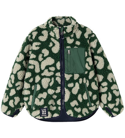 Liewood Fleecejakke - Teddy - Nolan Pile - Mega Leo/Garden Green