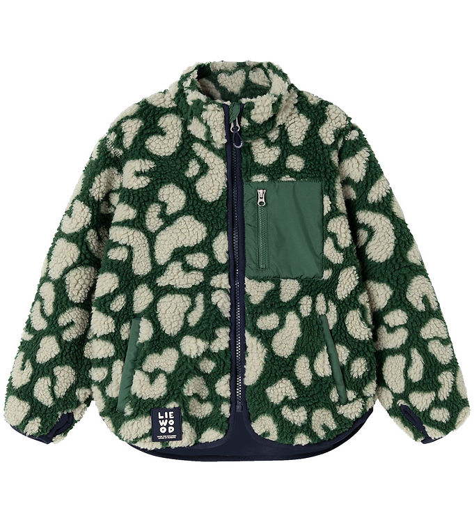 Liewood Fleecejakke - Teddy - Nolan - Mega Leo/Garden Green