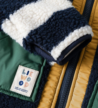Liewood Fleecejakke - Teddy - Noam Pile - Classic Navy/Multi Mix