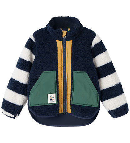 Liewood Fleecejakke - Teddy - Noam Pile - Classic Navy/Multi Mix